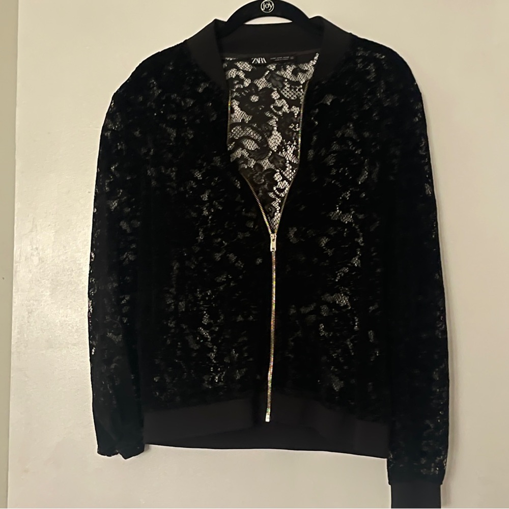 ZARA Lace Bomber Jacket! Size M (WORN ONCE)
